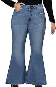 Extra Flare High Rise Stretchable Plus Size Jeans for Women