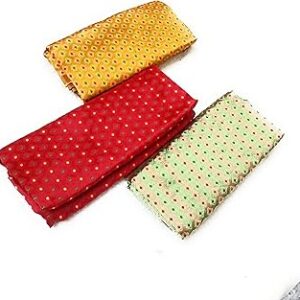 Women's Cotton Blend Unstitched 1 Meters Each Blouse Materials (Multicolour, Free Size) - Pack of 3 Pieces -S50
