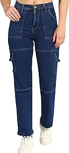 Women's Denim Blend Stretchable Cargo Jeans