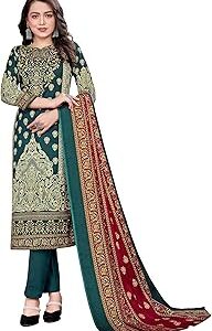 Printed Pashmina Unstitch Salwar Suit Material with Printed Shawl Dupatta