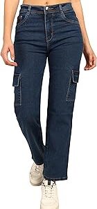 Women's Denim Boyfriend Fit Cargo Jeans