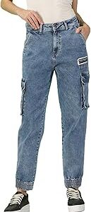 Stone wash Cargo Jeans for Women || Baggy Jeans for Women || Cargo Pants for Women