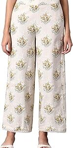 Cotton Blend Strechable Parallel Pants for Women | Cotton Blend Parallel Pants for Women | Regular Trousers for Women