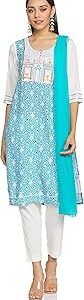 Viscose Women's Straight Salwar Suit and Dupatta