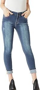 Women's Super Skinny Fit High Rise Denim Jeans(MCAW18DEN02-55-115-34,Blue,34)