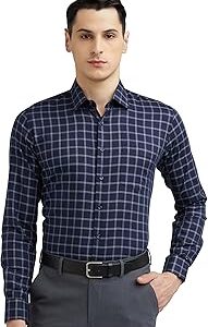 Men's 100% Cotton Slim Fit Checkered Solid Shirt