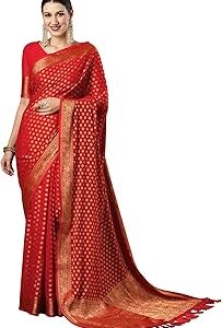 Women's Viscose Ethnic Motif Printed Saree With Unstitched Blouse Piece