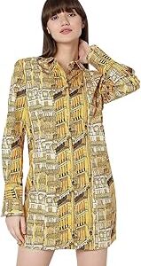 Women Cotton Abstract Print Regular Fit Mini Dress