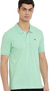 Men's Solid Short Sleeve Regular Fit Cotton Polo T-Shirt