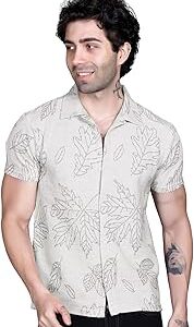 Cuban Collar Casual Shirts for Men