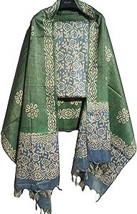 HAIDER ALI Handloom Cotton Silk Batik Print Unstitched Suit Set for Women with Dupatta | Salwar Suit Dress Material for Women & Girls_05