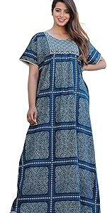 Pure Cotton Embroidery Nighty for Women's | Night Gown | Nighty | Nightdress | Maxi | Sleepwear | Jaipuri Nighty | Nighties | Gown