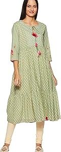 Womens Tie Up Neck Printed Layered Kurta Churidar with Jacket Set