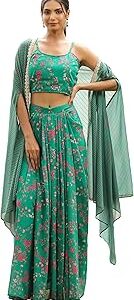 Women's Georgette Floral Printed Readymade Lehenga Choli Set