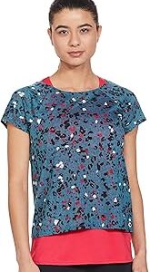 Goodmove Womens Printed Polyester Blend Crew Neck Regular Fit T Shirt
