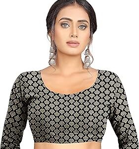Women's Art Silk Sleeve Unstitched Blouse Piece Material