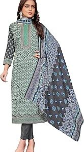 Women's Unstitched Kashmiri Kani Printed Woolen Winter wear salwar suits for women with Fancy Kani Shawl dupatta