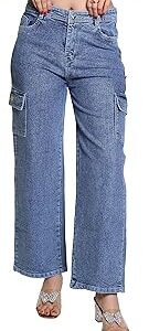 High Waist Jeans for Woman - Denim Straight Fit Jeans for Women High Waist | No Color Fade, Trendy Korean Style, Comfortable Casual with Reinforced Stitching.