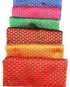 Silk-Cotton Blouse Piece Material for Women, Unstitched, Combo of 6 (1 Meter Each) - Navratri Special, Durga Puja Special, Oti Bharan, Ugadi Special -C128