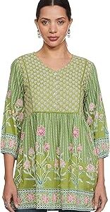 Women Printed V-Neck Tunic