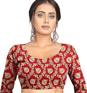 Women's Art Silk Sleeve Unstitched Blouse Piece Material