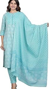 Cotton Women's Floral Printed Kurta With Pant And Dupatta