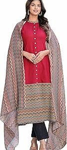 Women's Cotton Relaxed Fit A Line Kurta