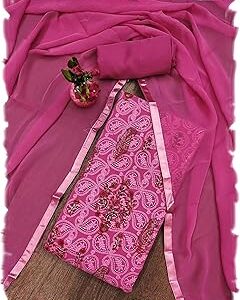 Women's Georgette Embroidered Unstitched Salwar Suit Dress Material: Georgette Free Size