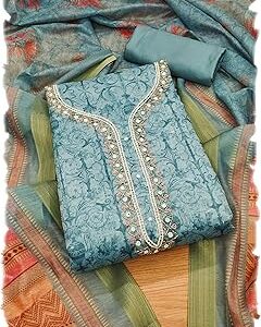 Women's Model Chanderi Digital Printed Unstitched Dress Material