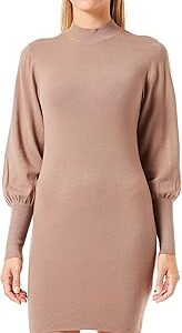 Women Solid Viscose Blend Mini Brown Bodycon Dress
