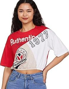 Women's Regular Fit Colour Block T-Shirts