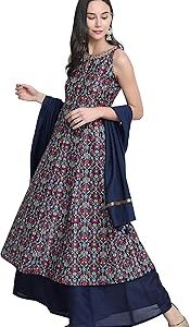 Women's Teal Blue Poly Muslin Embroidered Kurta with Palazzo and Dupatta