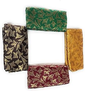 Silk-Cotton Blouse Piece Material for Women, Unstitched, Combo of 4 (1 Meter Each) - Navratri Special, Durga Puja Special, Oti Bharan, Ugadi Special -CRPP18